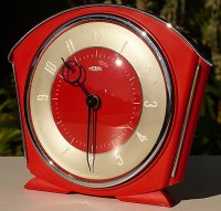 Red Art Deco Style Clock